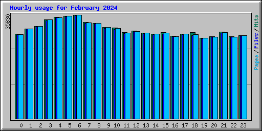 Hourly usage for February 2024