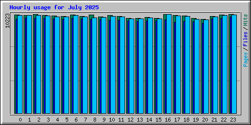 Hourly usage for July 2025
