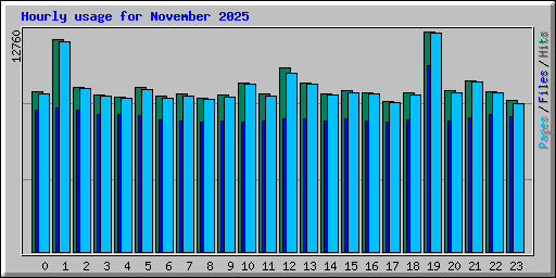 Hourly usage for November 2025